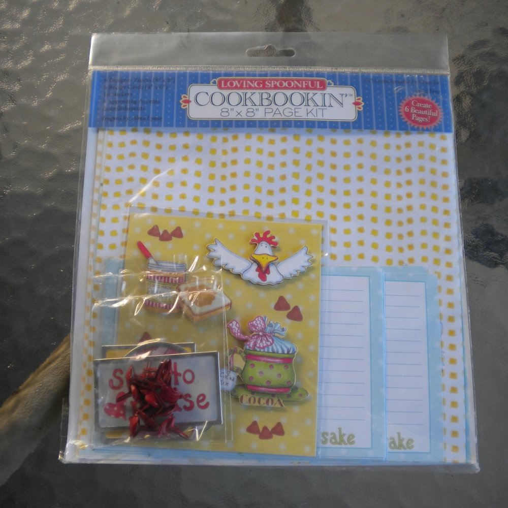 Scrapbook Supplies Loving Spoonful 8”x8” Cookbookin Page Kit NEW